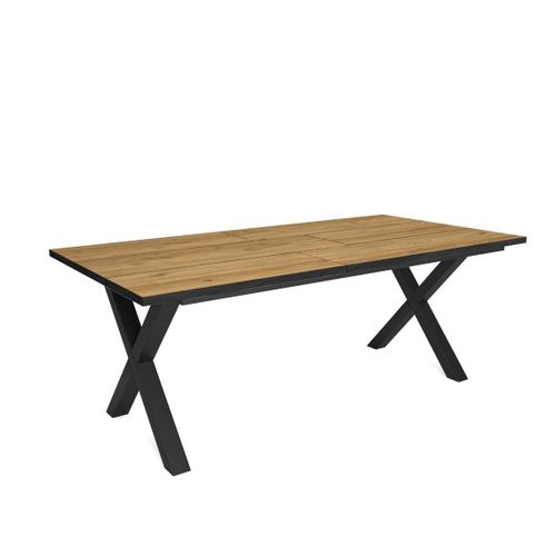 Table À Manger, 10 Personnes, 200, Robuste,Stable, Structure Et Pieds Solides, Chêne/Noir