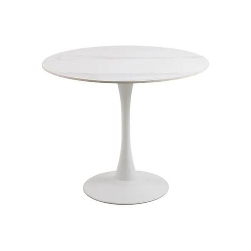 Table À Manger Ronde En Céramique Et Pied Tulipe En Métal L90 - Marsa