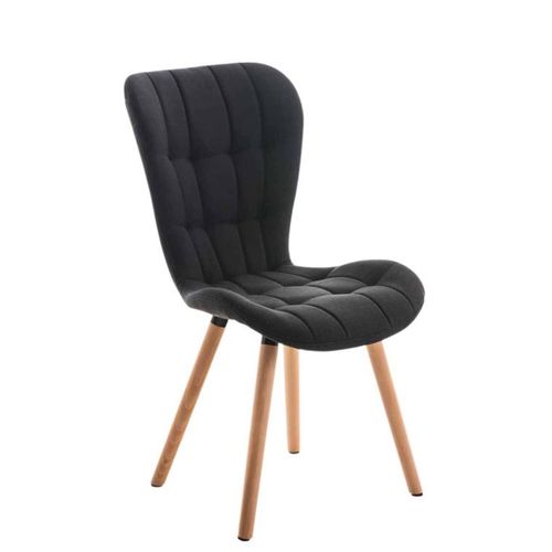 Chaise De Salle À Manger Elda Tissu Nature Noir