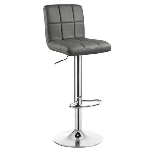 Tabouret De Bar En Cuir Artificiel-Avec Bien Assise Rembourrée-Tabouret Ajustables En Hauteur-Gris