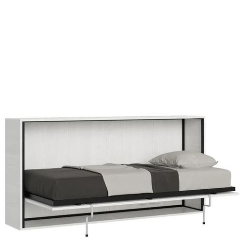 Lit Escamotable Horizontal 1 Couchage 85 Kando Frêne Blanc