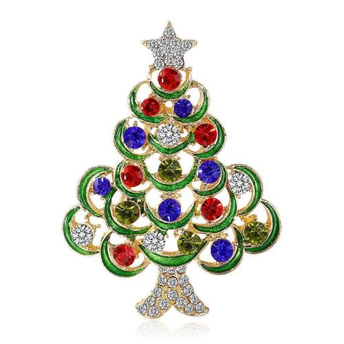 Coloré Pour Strass Broche Arbre De Noël Broche Vêtements Accessoire Décoratif