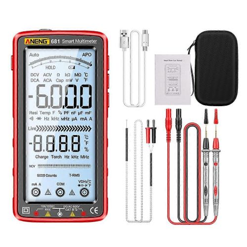 Multimètre numérique MultiTester à gamme automatique Ohmmètre/Voltmètre Fréquence Température