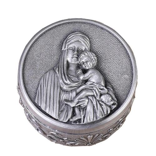 Boîte à bijoux en métal rétro vintage la Vierge Marie Rangement pour étui bague bracelet pendentif bibelot organisateur maison art artisanat décoration