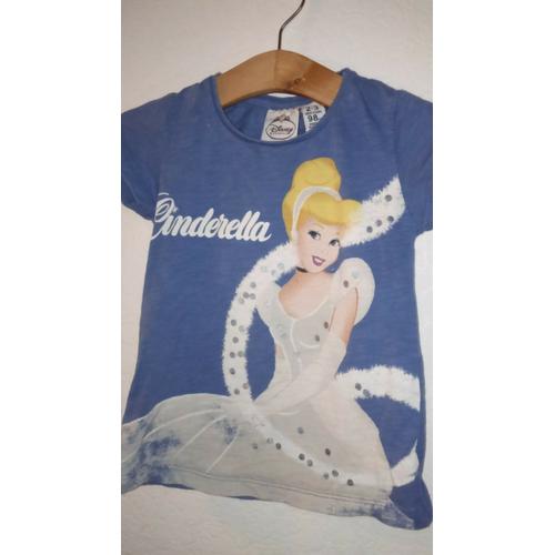 Magnifique T-Shirt Fille Disney Cendrillon Neuf Taille 2/3 Ans Idée Cadeau