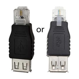 USB Femelle RJ11 4PIN Adaptateur Réseau Convertisseur Prise Téléphonique pour Connecteur AF 6P2C