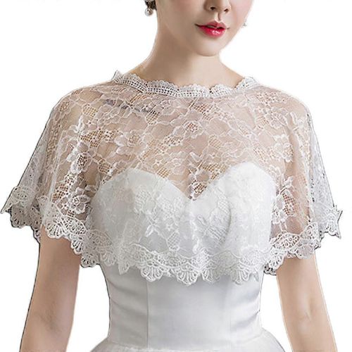 Femmes Broderie Floral Dentelle Cape Wrap Mariage Perspective Nuptiale Pullover Châle Haussement D¿Épaules Couvertures Prom Boléro