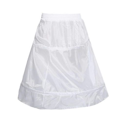 Enfants Flower Girls 2 Hoop Single Layer A-Ligne Crinoline Cordon De Serrage Taille Élastique