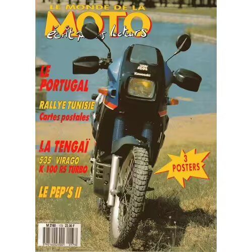 Le Monde De La Moto 173 De 1989 Kawasaki 650 Tengai,Yamaha Xv535 Virago,Honda Cx650,Bmw K100rs Turbo