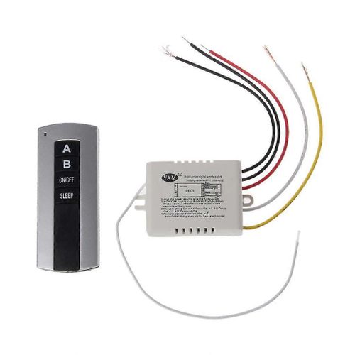Sans fil 2 canaux ON / OFF Lampe Télécommande Interrupteur Récepteur Transmetteur