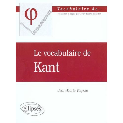 Le Vocabulaire De Kant