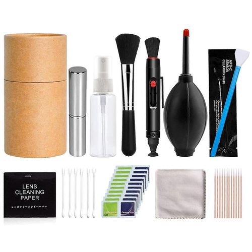 Kit de nettoyage de l¿appareil photo à objectif DSLR 11pcs avec brosse de nettoyage en tissu d¿objectif en coton-tige