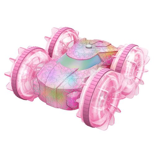 Voiture Télécommandée Avec Led, Voiture De Cascade Rc Étanche 4 Roues Motrices, Véhicule Amphibie Télécommandé Pour Enfants De 3 À 12 Ans, D'anniversaire Et De Noël Pour Intérieur (Rose)