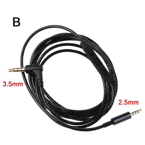 Tresse de 1,5 m 3,5 mm à 2,5 mm jack 3,5 mm câble audio AUX avec volume de micro
