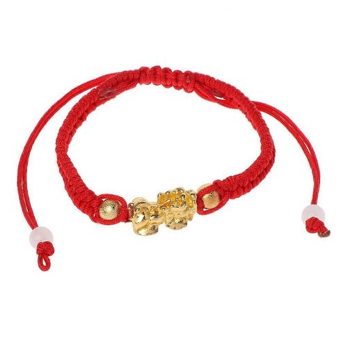 Bracelet À Cordes Rouges Feng Shui Chinois Richesse Lucky Gold Pi Xiu Bracelets Pendentifs