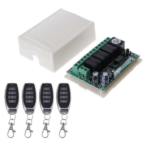 Commutateur de télécommande sans fil RF 433mhz 4CH Module récepteur Émetteur à distance