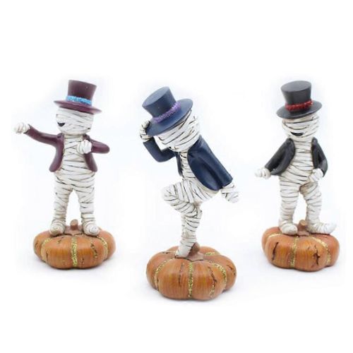 1 ensemble d¿artisanat d¿art en résine momie pour poupée dansant sur la citrouille Halloween Decoratio