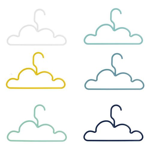Lot de 6 cintres enfant NUAGE multicolore