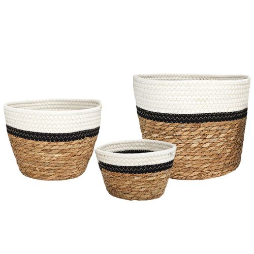Lot de 3 paniers de rangement 24x21 cm BRAID