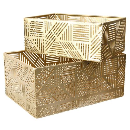 Lot de 2 paniers de rangement 25x17x11 cm en métal