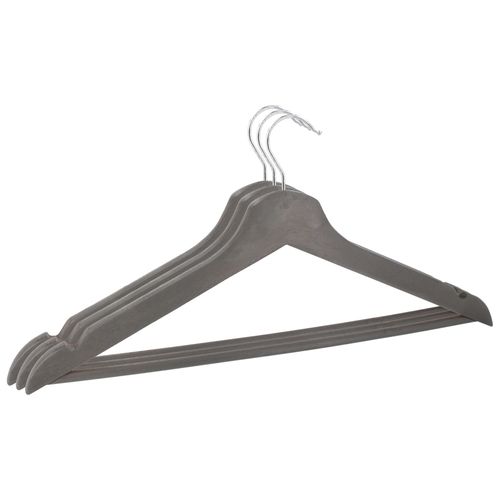 Lot de 3 cintres en bois gris