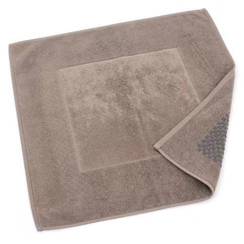 Tapis de bain antidérapant 60x60 cm velours PRESTIGE marron Taupe