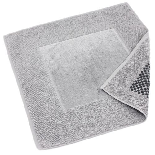 Tapis de bain antidérapant 60x60 cm velours PRESTIGE gris Argent