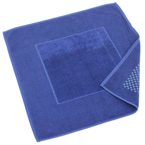 Tapis de bain antidérapant 60x60 cm velours PRESTIGE bleu Marine