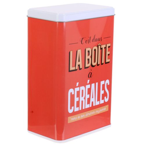 Boîte métal LA BOITE A Céréales rouge
