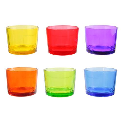 Lot De 6 Verres À Eau Colorés 16cl Collection Nuance Multicolore