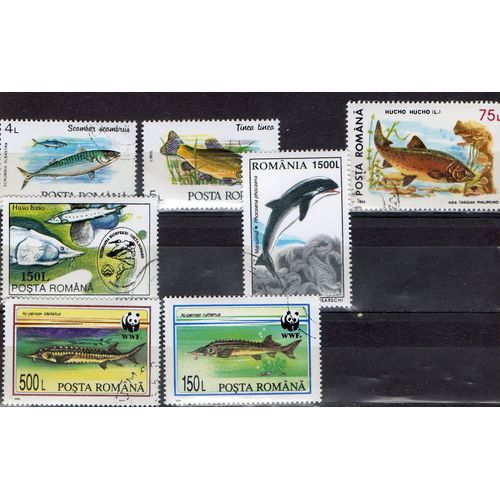 Roumanie Timbres Animaux ; Poissons Et Reptiles