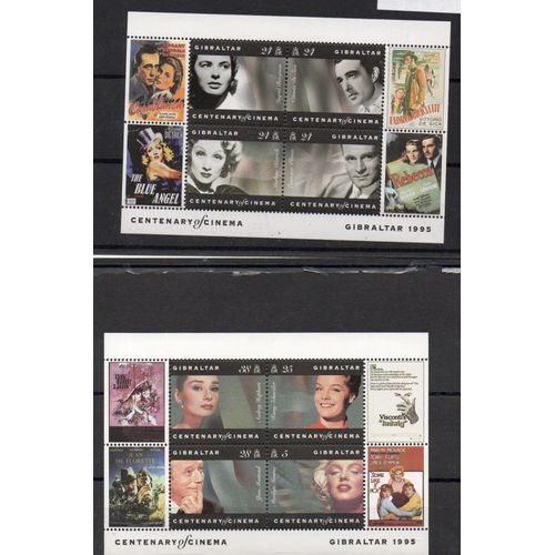 Gibraltar Timbres Centenaire Du Cinéma 1995