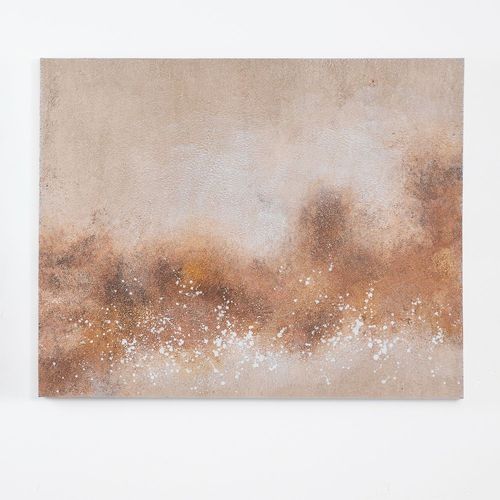 Toile Décorative 80x100 Cm Avec Texture De Plâtre Sabik Beige Lin