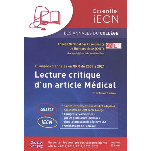 Lecture Critique D'un Article Médical - 13 Années D'annales En Qrm De 2009 À 2021