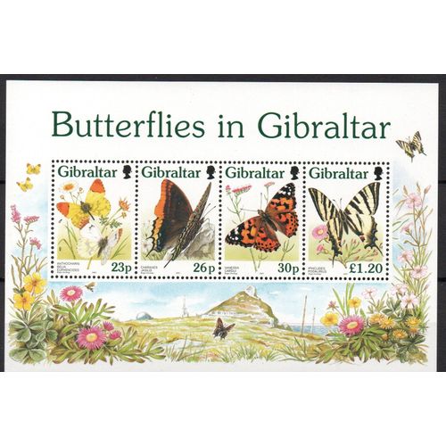 Gibraltar Timbres Animaux : Les Papillons 1997