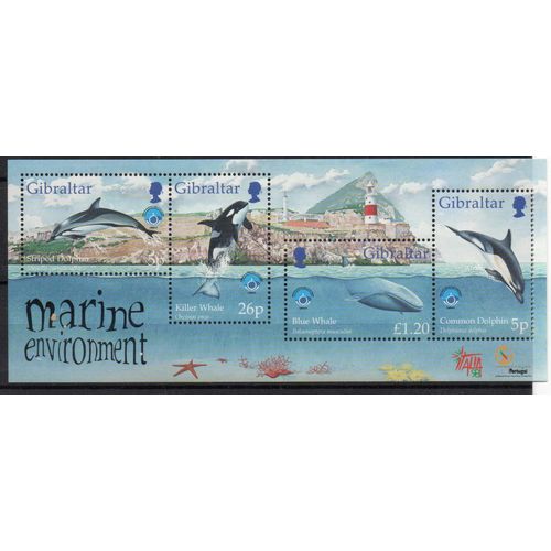 Gibraltar Timbres Animaux : Les Baleines Et Dauphins