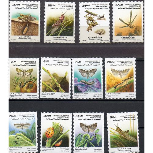 Mauritanie Timbres Animaux : Les Insectes 1988