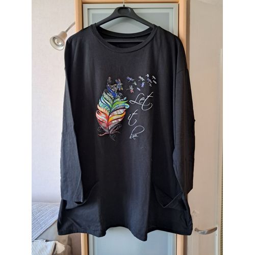 T-Shirt Taille 54-56 Noir Motif + Poches