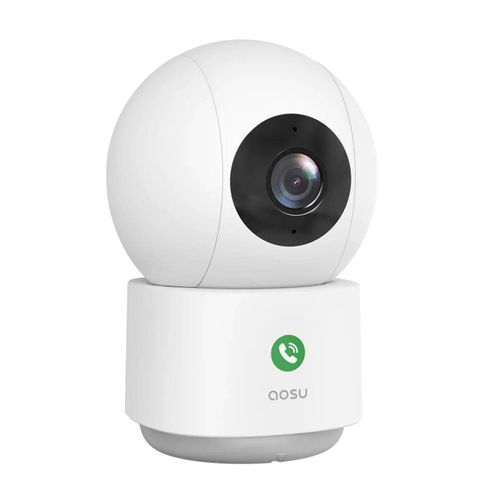 AOSU 2K Caméra Surveillance WiFi Intérieure, Caméra Intérieure, Vision Nocturne HD 10m, 5G/2.4 GHz WiFi, Détection des Humains et Animaux par l'IA, Appel à Une Touche, pour Bébé/Animaux