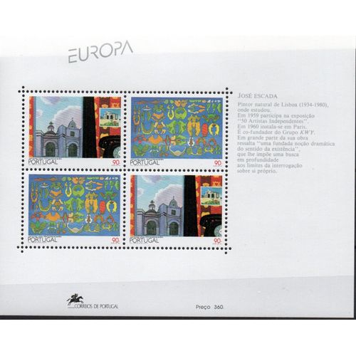 Portugal Timbre Tableaux Du Peintre Escada 1993