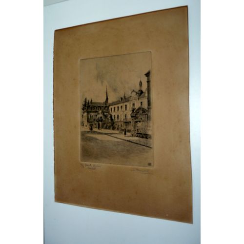 Vesoul, Ancien Hôpital, Gravure Par Henri Bouvrie
