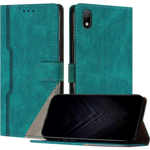 Étui Pour Huawei Y5 2019/Honor 8s, Housse En Cuir Pu Avec Protection Antichoc Tpu Fonction Support Porte-Cartes Antichoc Magnétique Coque Pour Honor 8s - Vert