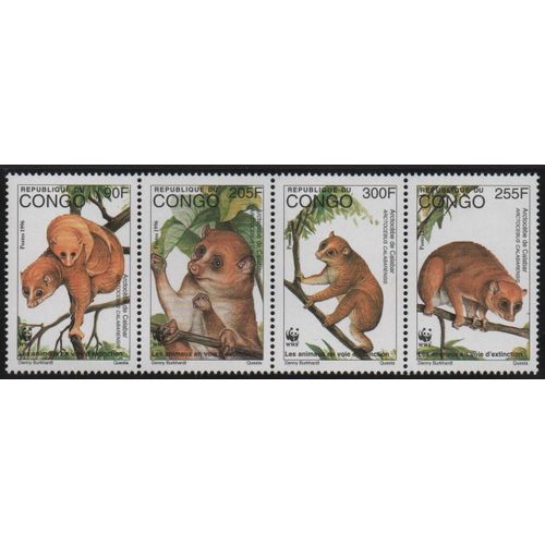 Congo Timbres Les Animaux 1997