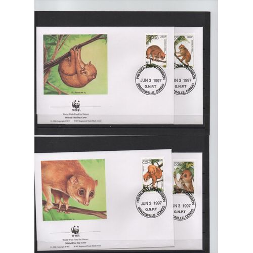 Congo Timbres Animaux 4 Fdc