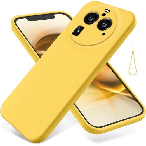 Coque En Silicone Liquide Pour Oppo Find X6 Pro, Coupe Ajustée, Protection Antichoc En Gel Souple Pour Oppo Find X6 Pro, Jaune
