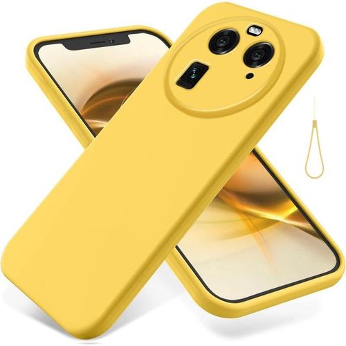 Coque En Silicone Liquide Pour Oppo Find X6, Coupe Ajustée, Protection Antichoc En Gel Souple En Caoutchouc Pour Oppo Find X6, Jaune