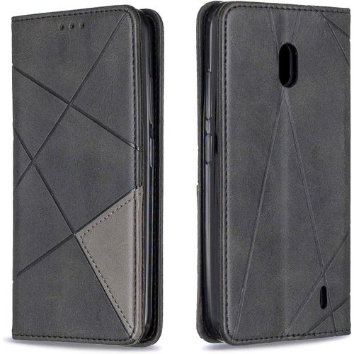 Étui À Rabat En Cuir Synthétique Avec Support Et Fermeture Magnétique Pour Nokia 2.2 Motif Losange