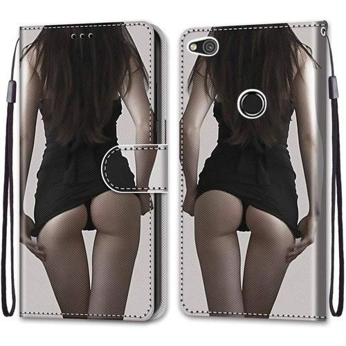 Coque En Pu Cuir Pour Huawei P8 Lite 2017 Étui Flip Cover Clapet De Protection Portefeuille Avec Motif Upskirt Housse Magnétique Case Wallet Antichoc Cover Pour Huawei P8 Lite 2017 5.2