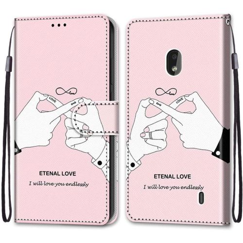 Coque En Pu Cuir Pour Nokia 2.2 Étui Flip Cover Clapet De Protection Portefeuille Avec Motif Amour Etenal Housse Magnétique Case Wallet Étui À Rabat Antichoc Cover Nokia 2.2 5.71-Pouces