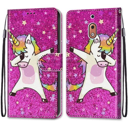 Coque En Pu Cuir Pour Nokia 2.1 Étui Flip Cover Clapet De Protection Portefeuille Avec Motif Cheval De Danse Housse Magnétique Case Étui À Rabat Antichoc Cover Nokia 2.1 5.5